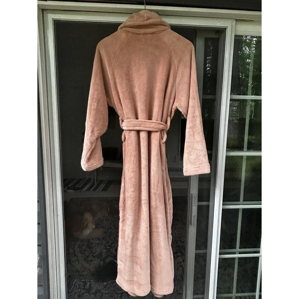 Pottery Barn Bath Robe Size Medium Plush Fleece Soft  Pockets Tie Women's